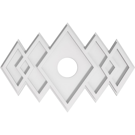 Ekena Millwork Zoe Architectural Grade PVC Ceiling Medallion, 20"W x 13 3/8"H x 3"ID x 6 1/4"C x 1"P, One-Piece CMP20X13ZE-03000